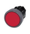 PULSADOR, 22MM, REDONDO, PLASTICO C/ANILLO FRONT. METAL, ROJO, BOTON, RASANTE MOMENTANEO 3SU1030-0AB20-0AA0