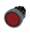 PULSADOR ILUMINADO, 22MM, REDONDO, PLASTICO C/ANILLO FRONT. METAL, ROJO, BOTON, RASANTE MOMENTANEO 3SU1031-0AB20-0AA0