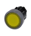 PULSADOR ILUMINADO, 22MM, REDONDO, PLASTICO C/ANILLO FRONT. METAL, AMARILLO, BOTON, RASANTE MOMENTANEO 3SU1031-0AB30-0AA0