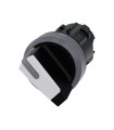 SELECTOR, ILUMINABLE, 22MM, REDONDO, PLASTICO C/ANILLO FRONT. METAL, NEGRO, MANILLA, CORTA, 2 POSICIONES O-I, SOSTENIDO, ANGULO