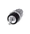 INTERRUPTOR DE LLAVE RONIS, 22MM, REDONDO, METAL, BRILLANTE, NO. DE CERRADURA 455, CON 2 LLAVES, 3 POSICIONES I-O-II, SOSTENIDO,