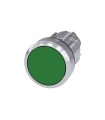 PULSADOR, 22MM, REDONDO, METAL, BRILLANTE, VERDE, BOTON, RASANTE MOMENTANEO