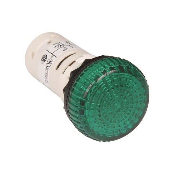 Piloto compacto plástico led 240V AC verde