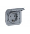 Base de corriente modular Plexo IP55, 2P+T, embornamiento con tornillos, gris