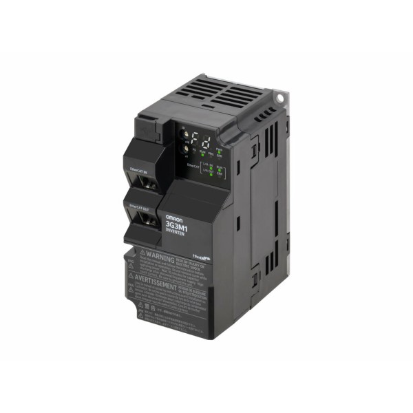 M1 AC Drive, 0.7/1.1 kW (HD/ND), 5.0/6.0 A (HD/ND), 200 VAC, 1~ input, OLV/CLV control, EtherCAT, STO (FSoE + wired), max. outpu