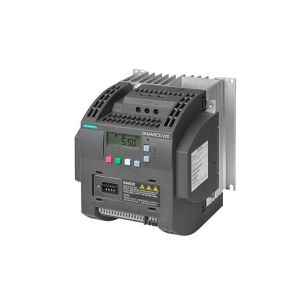 SINAMICS V20 3AC380-480V -15/+10% 47-63HZ RATED POWER 3KW WITH 150% OVERLOAD FOR 60SEC UNFILTERED I/O-INTERFACE: 4DI, 2DO,2AI,1A