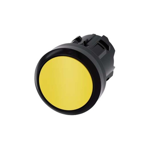 PULSADOR, 22MM, REDONDO, PLASTICO, AMARILLO, BOTON, RASANTE MOMENTANEO 3SU10000AB300AA0