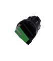 SELECTOR, ILUMINABLE, 22MM, REDONDO, PLASTICO, VERDE, MANILLA, CORTA, 2 POSICIONES O-I, MOMENTANEO, ANGULO 45 GRADOS, 10:30H/12H