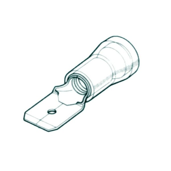 Terminal entrada plana H-0,25x1,5 aislado para L6,3x0,8 BM00191