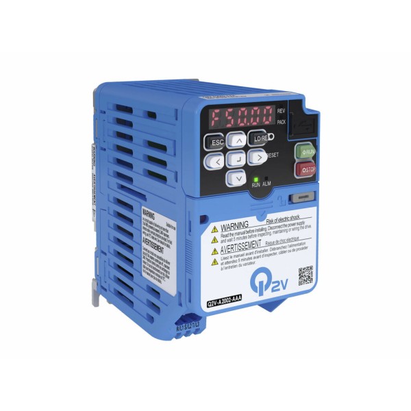 Inverter Q2V, Single Phase, ND: 3.5 A / 0.75 kW, HD: 3.0 A / 0.55 kW, IP20, without EMC filter, max. output freq. 590Hz