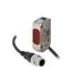 Fotocélula, compacta cuadrada, acero inoxidable, BGS, 200 mm, LED rojo, PNP, L-ON/D-ON, IO-Link COM3, cable flexible M12 Smartcl