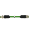 Conector M12 M / M12 H 0° CUBE67 cable apantallado PUR 0.5+0.25 verde UL/CSA + cadena portacable 0,3m MUR7000-46041-802003