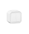 Conmutador doble Plexo monobloc de superficie, 10AX, blanco 069755L