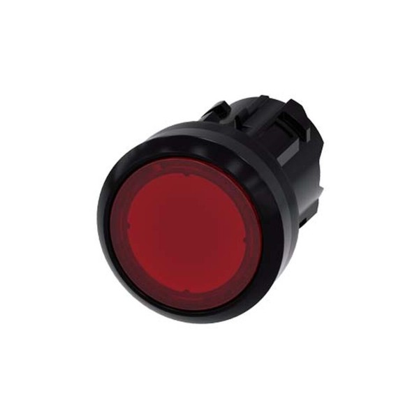 PULSADOR ILUMINADO, 22MM, REDONDO, PLASTICO, ROJO, BOTON, RASANTE MOMENTANEO 3SU10010AB200AA0