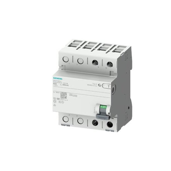 INTERRUPTOR DIFERENCIAL, 2 POLOS, TIPO B, CON RETARDO BREVE, ENTRADA: 63 A, 300 MA, UN AC: 230 V 5SV36264