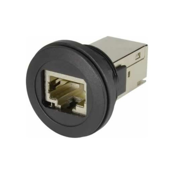 (MOQ:1)(UE:1) har-port RJ45 coupler Cat.6 black