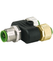 Conector en T M12 M 5P 2xM12 H 4P