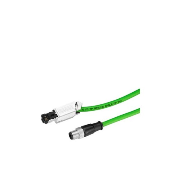 SIMATIC NET, cable IE de conexión M12-180/IE FC RJ45 PLUG-145: cable IE FC TRAILING GP preconfeccionado, con M12 (CODIFIC. D) y