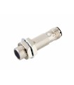 Proximity sensor, inductive, nickel-brass, short body, M12, shielded, 4 mm, DC, 3-wire, PNP NC, M12 connector