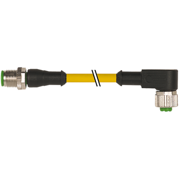 Conector M12 M 0° / M12 H 90° PVC 5x0.34 amarillo UL/CSA 2m MUR7000-40141-015020