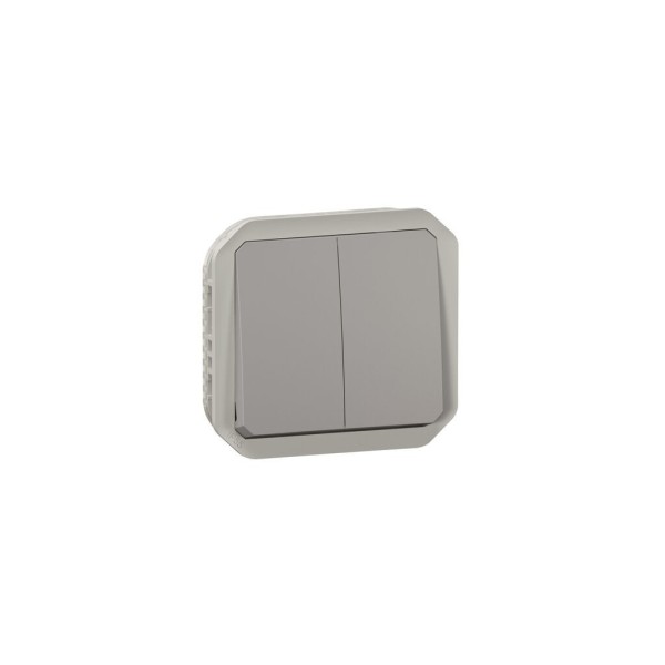 Conmutador doble Plexo modular, 10AX, gris 069525L