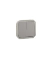 Conmutador doble Plexo modular, 10AX, gris