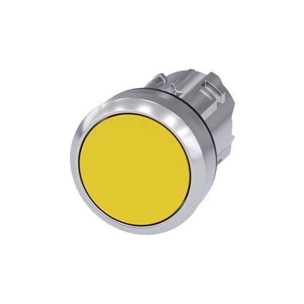 PULSADOR, 22MM, REDONDO, METAL, BRILLANTE, AMARILLO, BOTON, RASANTE MOMENTANEO 3SU10500AB300AA0