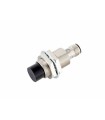 Proximity sensor, inductive, nickel-brass, short body, M18, unshielded, 16 mm, DC, 3-wire, PNP NC, M12 connector