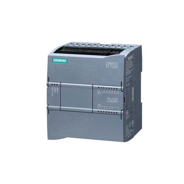 SIMATIC S7-1200, CPU 1212C, CPU compacta, AC/DC/Relés,  E/S integradas: 8 ED 24V DC: 6 SD relés 2A: 2 AI  0 - 10V DC, Alimentaci