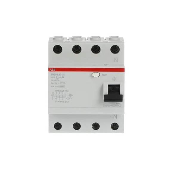 Interruptor diferencial residencial FH204AC-40/0,3 4P 40A CA 300mA 2CSF204003R3400